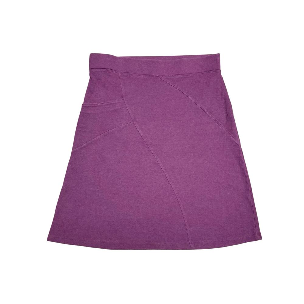 TOAD&CO Tomboy Pull-On Midi Skirt in Deep Plum Purple Size L Casual Summer Comfy